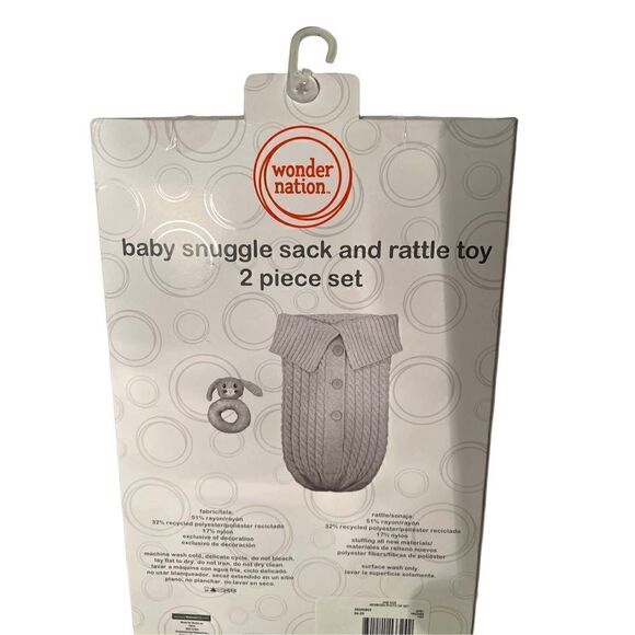 NWT Wonder Nation Two Piece Baby Rattle and Swaddle Set - Picture 4 of 7